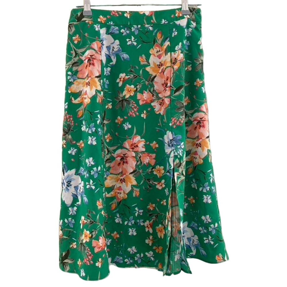 ANN TAYLOR LOFT Floral Flared Slit Skirt Size 4P